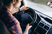 woman driving car 